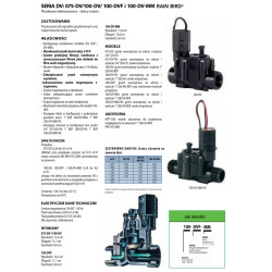 100-DVF 24V AC elektrozawór 1" z regulacją przepływu Rain Bird