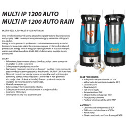 MULTI IP AUTO / RAIN 1,2kW 230V automatyczna pompa zatapialna IBO