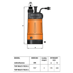 TOP MULTI TECH 2 automatyczna pompa zatapialna PEDROLLO