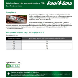 PCD 2333100 linia kroplująca z kompensacją ciśnienia RAIN BIRD