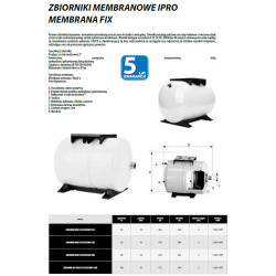 FIX V 50L bezobsługowy zbiornik hydroforowy pionowy IPRO