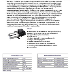 MSP 100 Inox Premium 1,35kW 230V pompa hydroforowa OMNIGENA