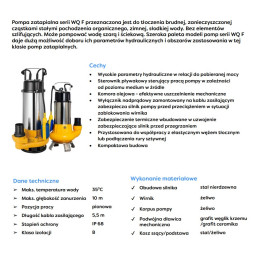 WQ250F 0,25kW 230V pompa zatapialna OMNIGENA