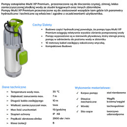 Multi XP 1000 Premium 1,0kW 230V pompa głębinowa OMNIGENA
