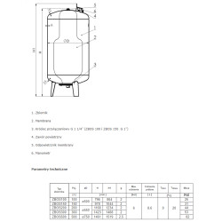 ZBOS200 200L 6bar zbiornik hydroforowy pionowy HYDRO-VACUUM