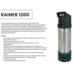 RAINER 1200 AUTO STORM 1,2kW 230V automatyczna pompa zatapialna IBO