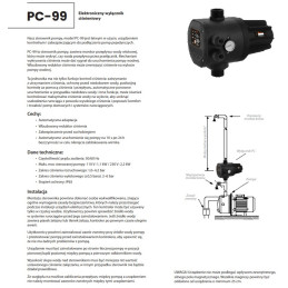 PC-99 wyłącznik ciśnieniowy 230V 1" z reduktorem ciśnienia IBO