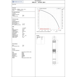 3" GTB 1.14 0,37kW 230V pompa głębinowa HYDRO-VACUUM