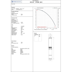 3,5" GTC. .13 0,75kW 230V pompa głębinowa HYDRO-VACUUM
