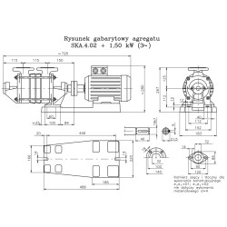 SKA 4.02 1,5kW 230V pompa hydroforowa z silnikiem na podstawie HYDRO-VACUUM