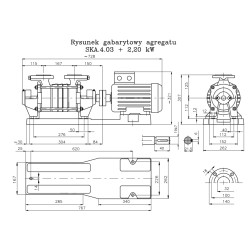 SKA 4.03 2,2kW 400V pompa hydroforowa z silnikiem na podstawie HYDRO-VACUUM