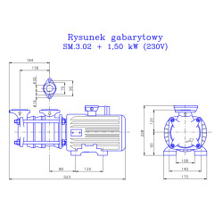 SM 3.02 1,5kW 230V pompa hydroforowa z silnikiem HYDRO-VACUUM