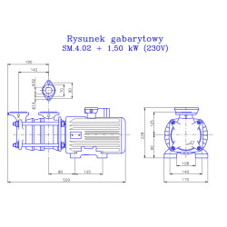 SM 4.02 1,5kW 230V pompa hydroforowa z silnikiem HYDRO-VACUUM