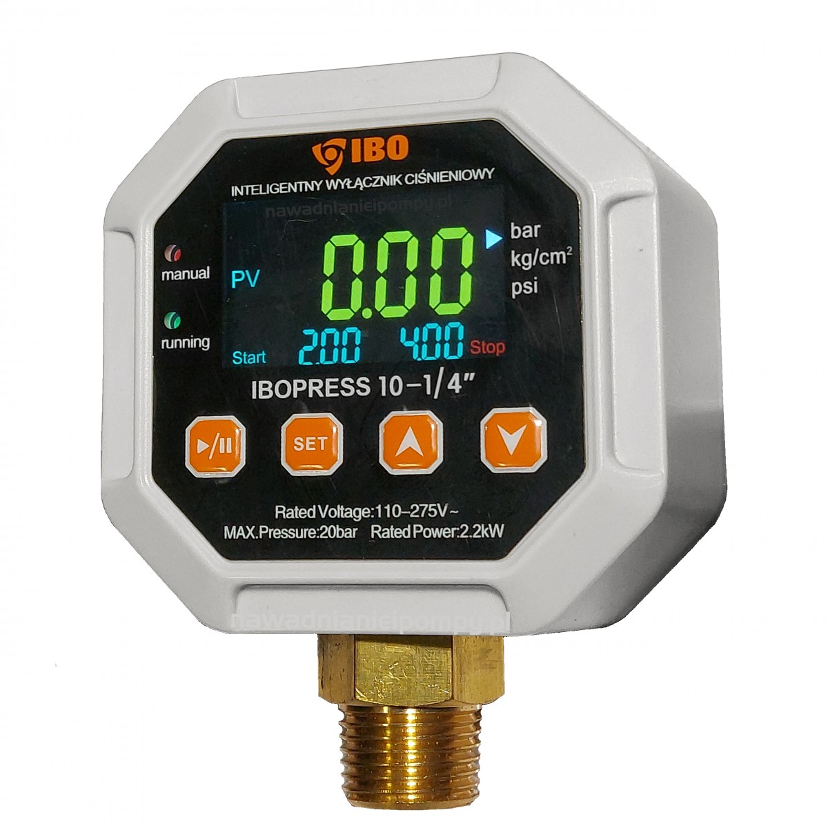 IBOPRESS 10 1/2" elektroniczny wyłącznik ciśnieniowy + suchobieg 230V IBO